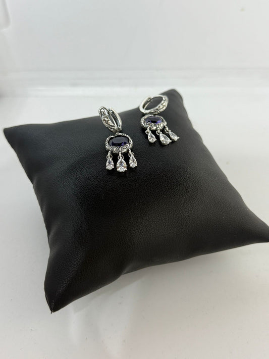 Orecchini in argento 925 ametista viola