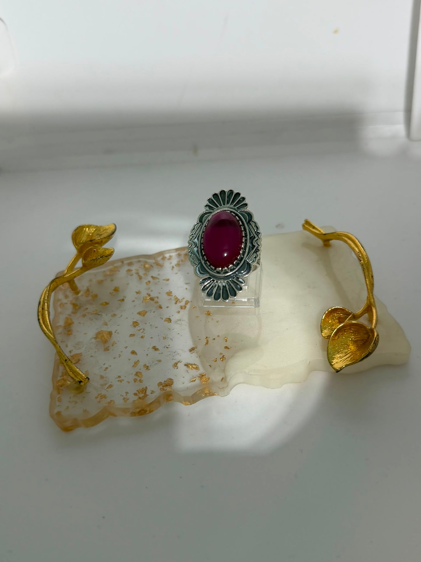 Anello in Argento 925 con Pietra Rossa – Pezzo Unico Artigianale