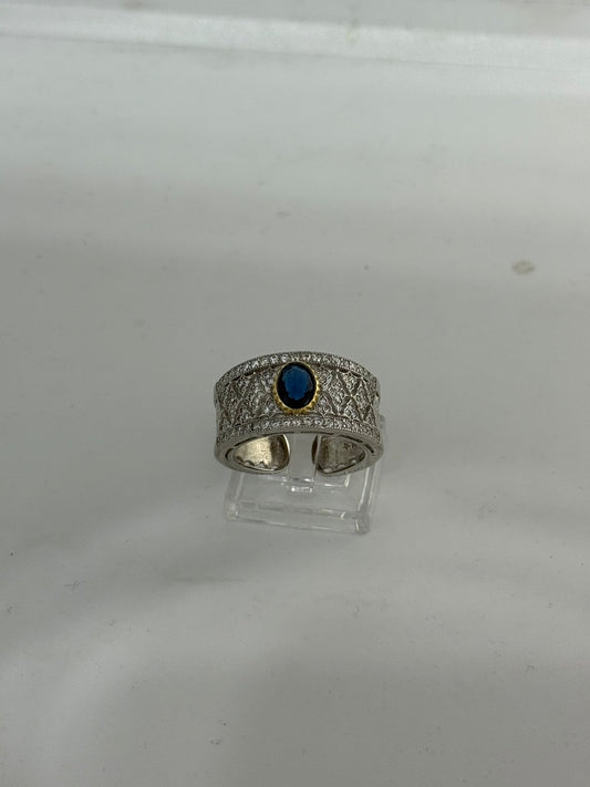 Anello in argento 925 zaffiro blu
