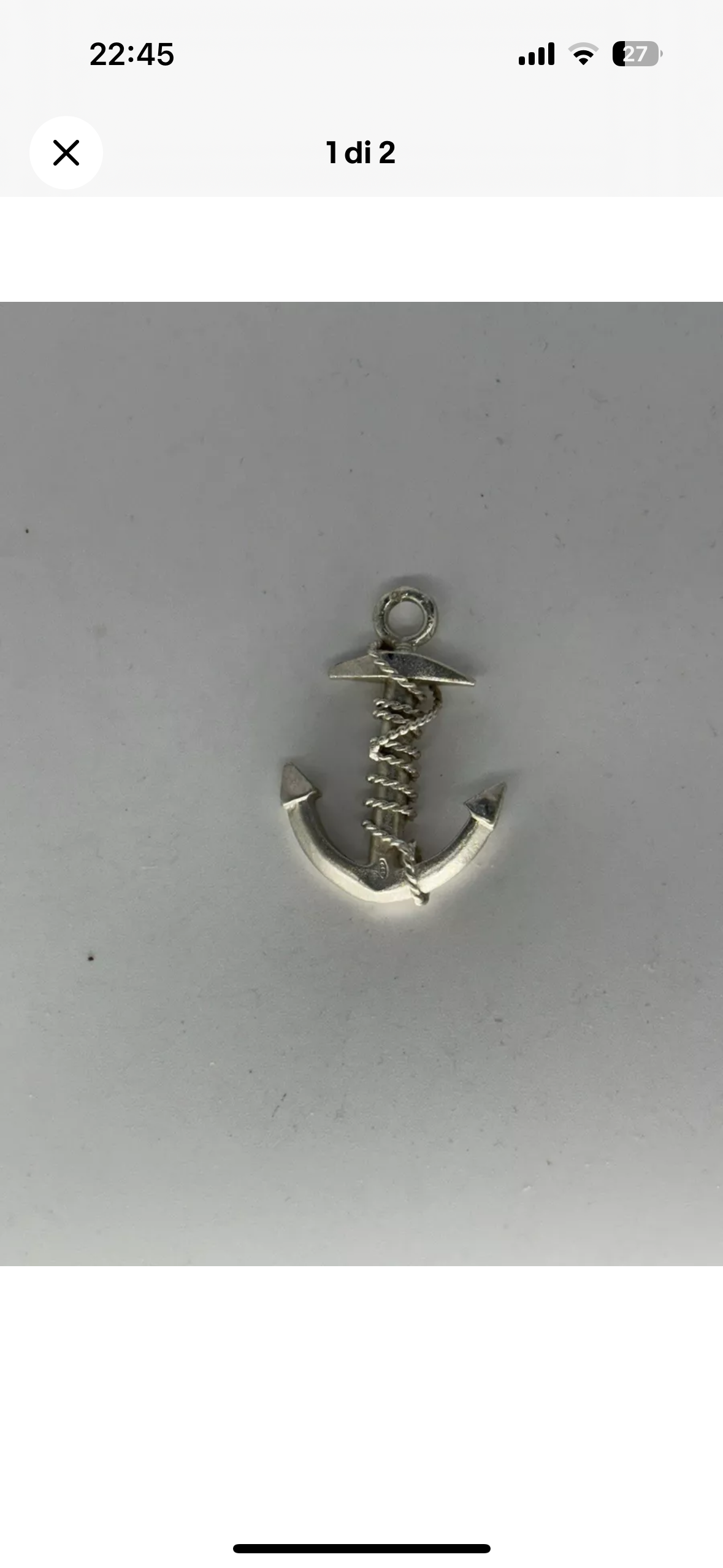 Ciondolo in argento 800 ancora