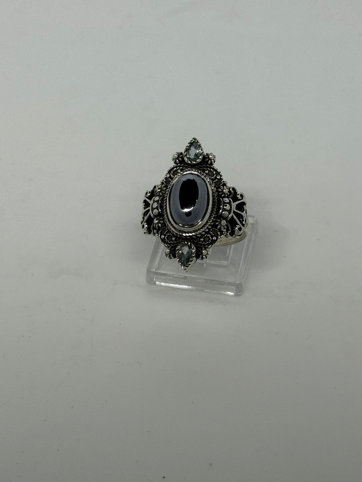 Anello in argento 925 ematite nera