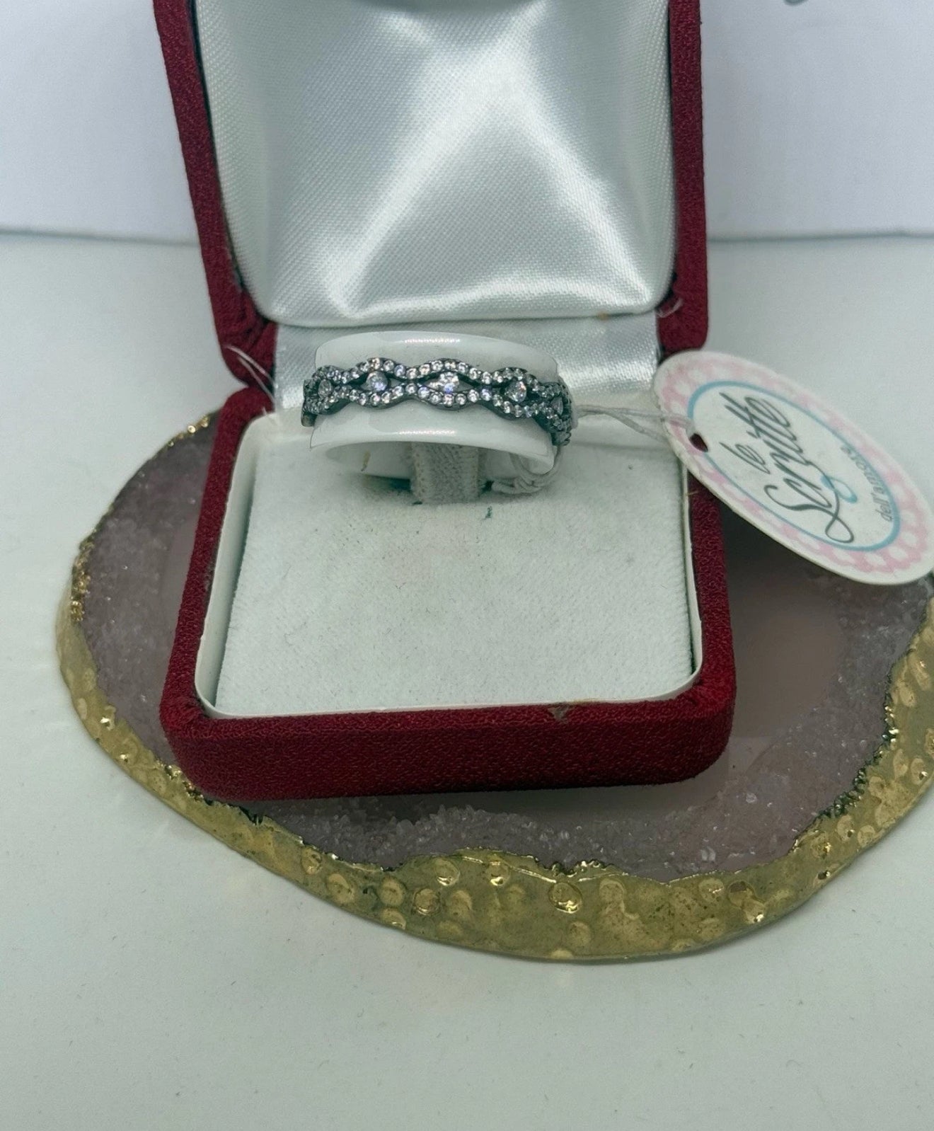 Anello ceramica in argento 925