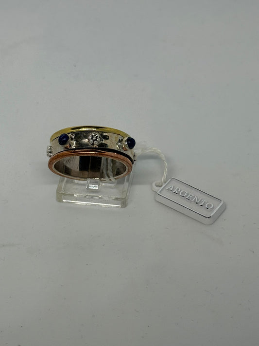 Anello in argento 925 fascia girevole