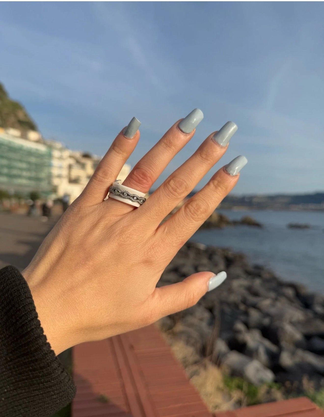 Anello ceramica in argento 925