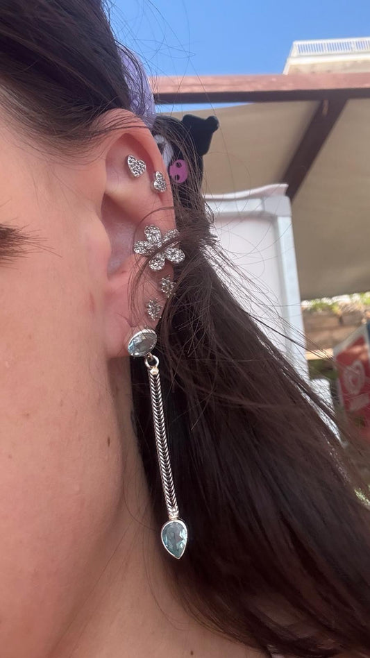 Orecchini in argento 925 acquamarina