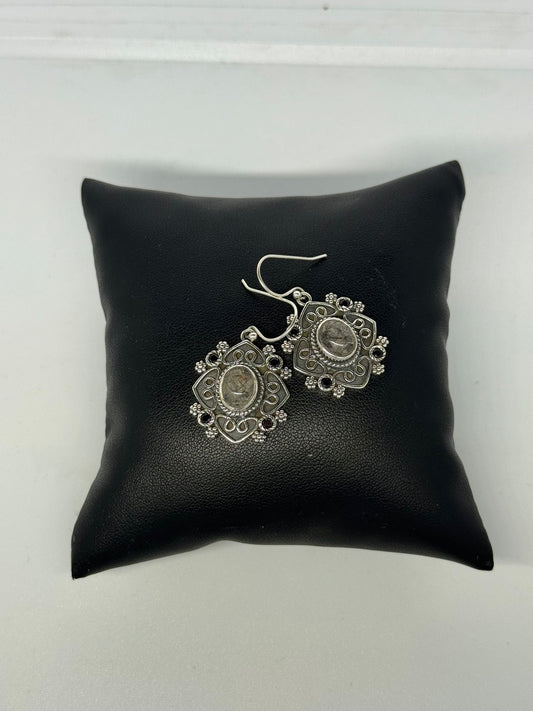 Orecchini in argento 925 quarzo ialino