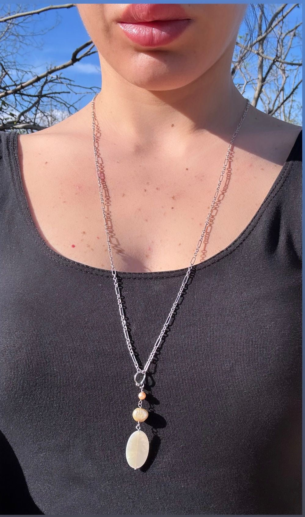 Collana pendente madreperla