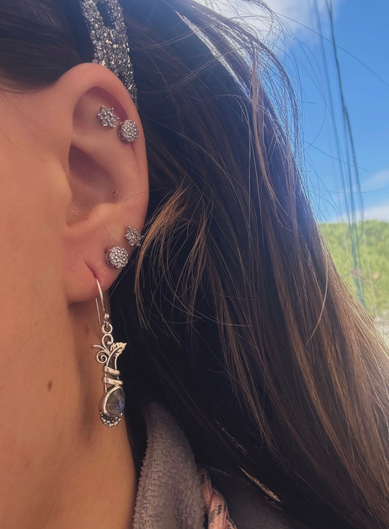 Orecchini in argento 925 pietra di Luna