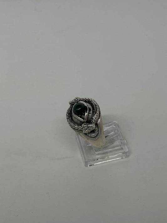 Anello in argento 925 malachite verde