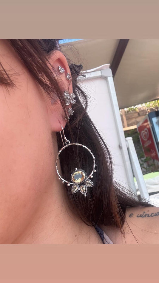 Orecchini in argento 925 citrino giallo