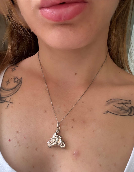 Collana in argento 925 uomo scooter