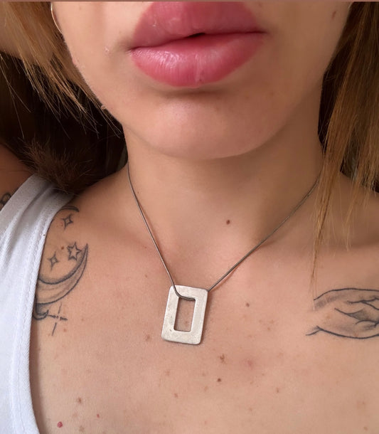Collana in argento 925 rettangolo