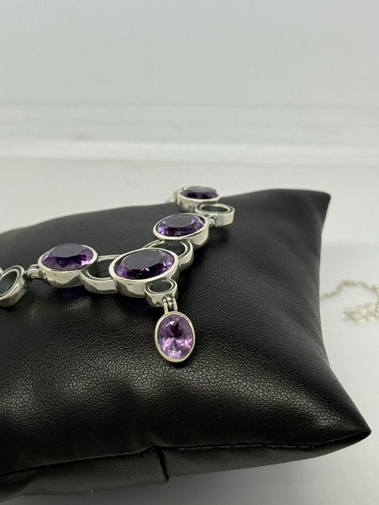 Collana in argento 925 ametista viola