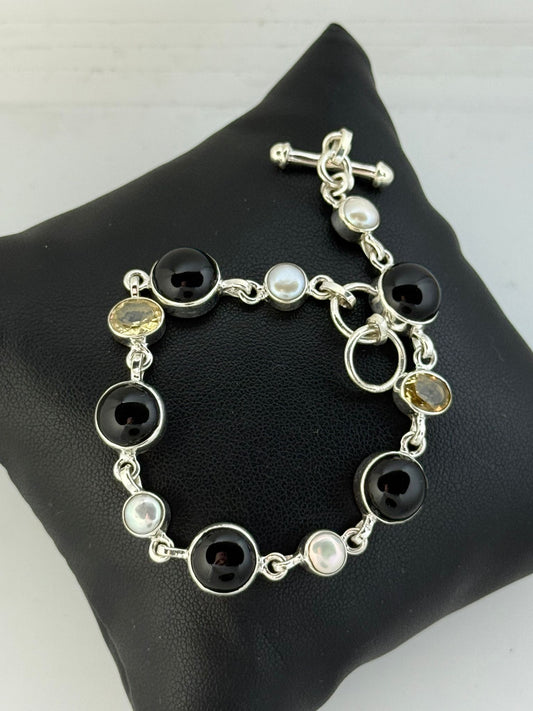 Bracciale in argento 925 pietre