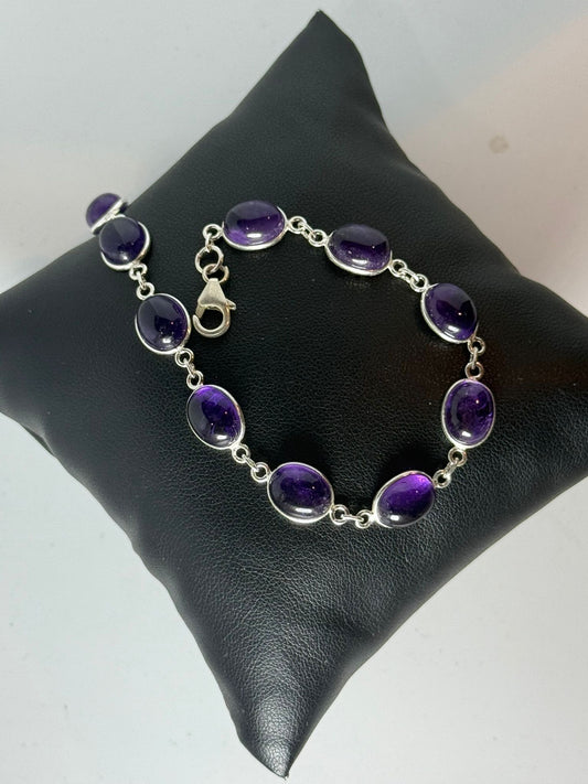 Bracciale in argento 925 ametista viola