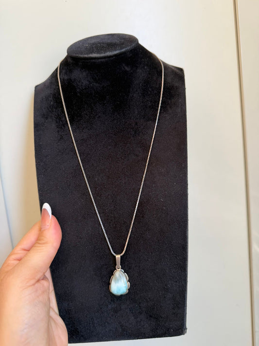925 Silver Larimar Necklace