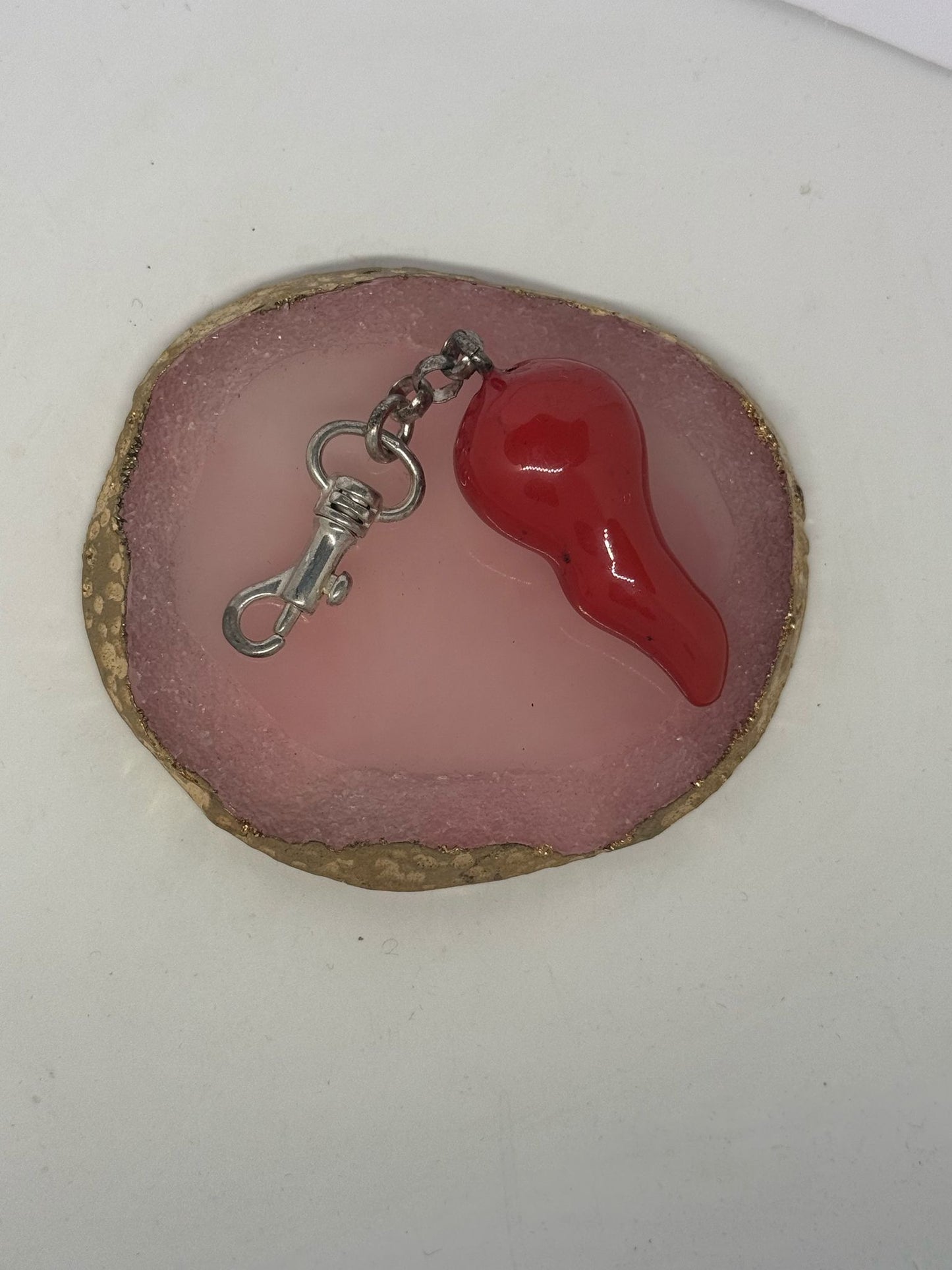 Portachiavi in argento 925 peperoncino rosso