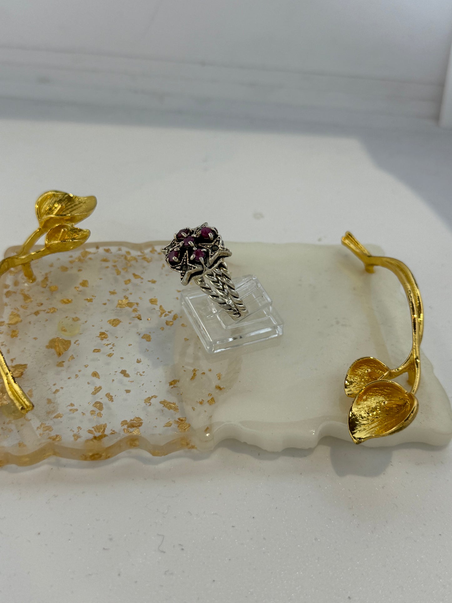 Anello in argento 925 rubino