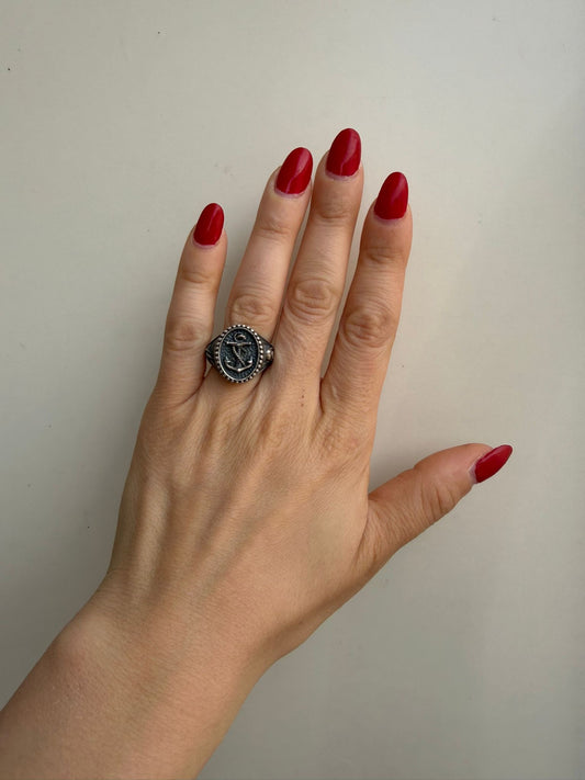 Anello ancora in argento 925 – Simbolo di forza