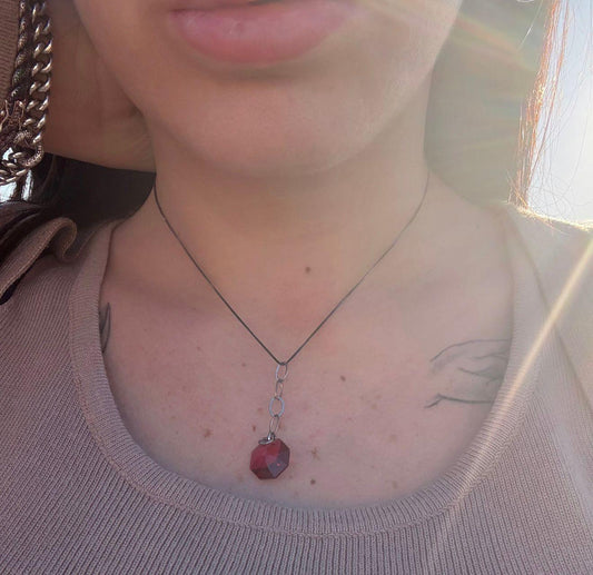 Collana in argento 925 pietra rossa