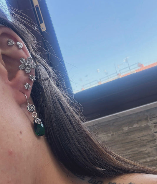 Orecchini in argento 925 Gemma verde