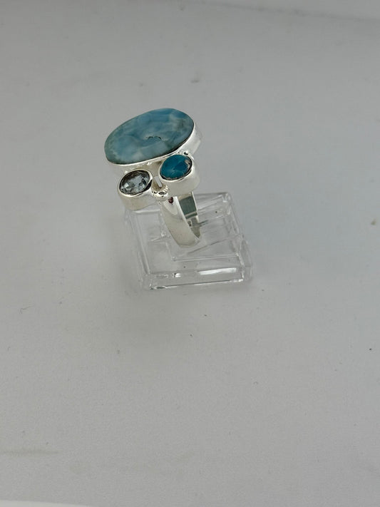 Anello in argento 925 angelite celeste