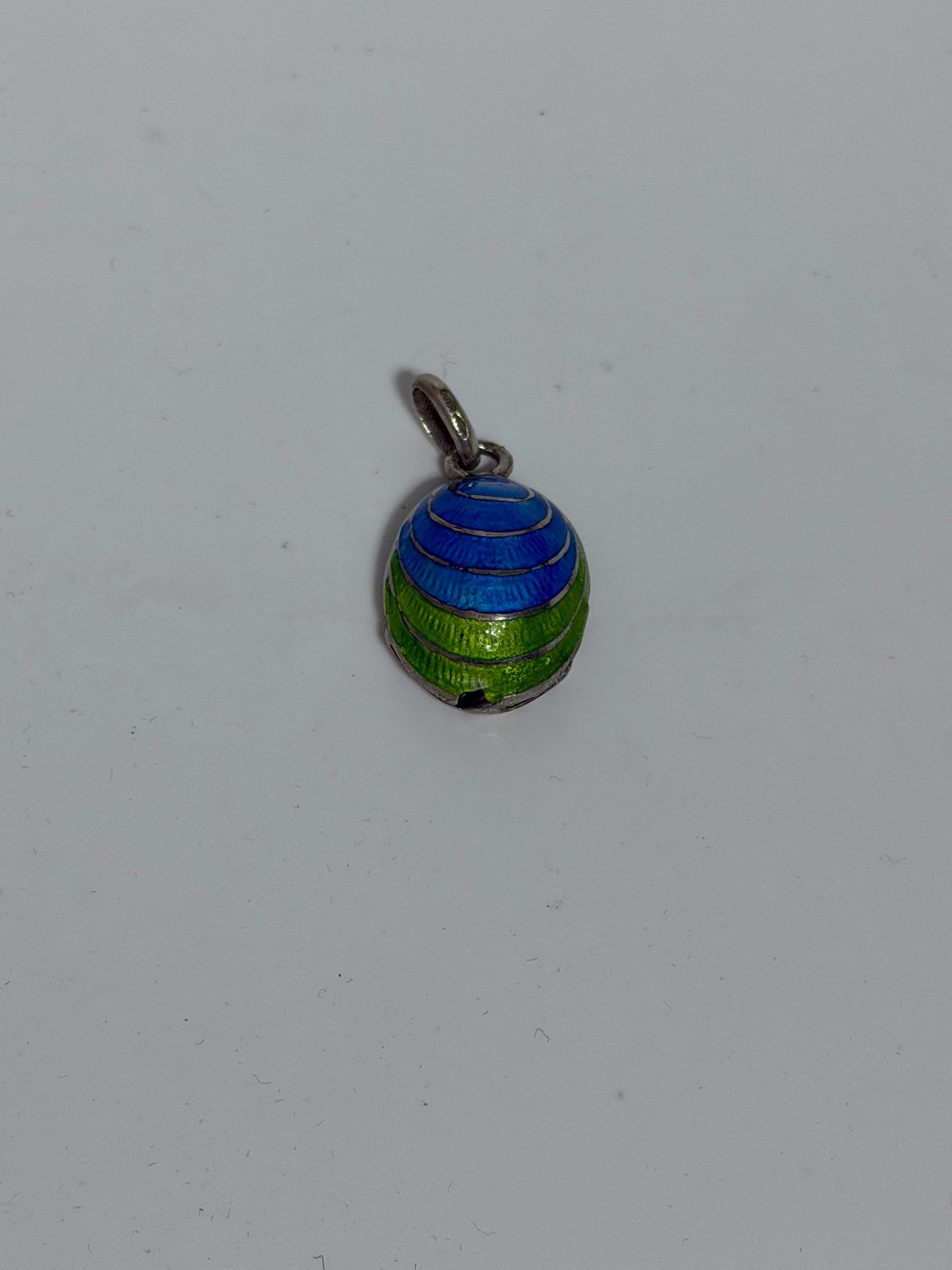 Collana in Argento 925 con Ciondolo Cozza Smaltata Azzurra e Verde – Gioiello Mare