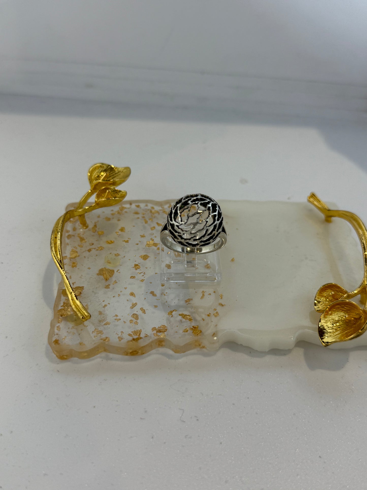 Anello in argento 925 sfera traforata