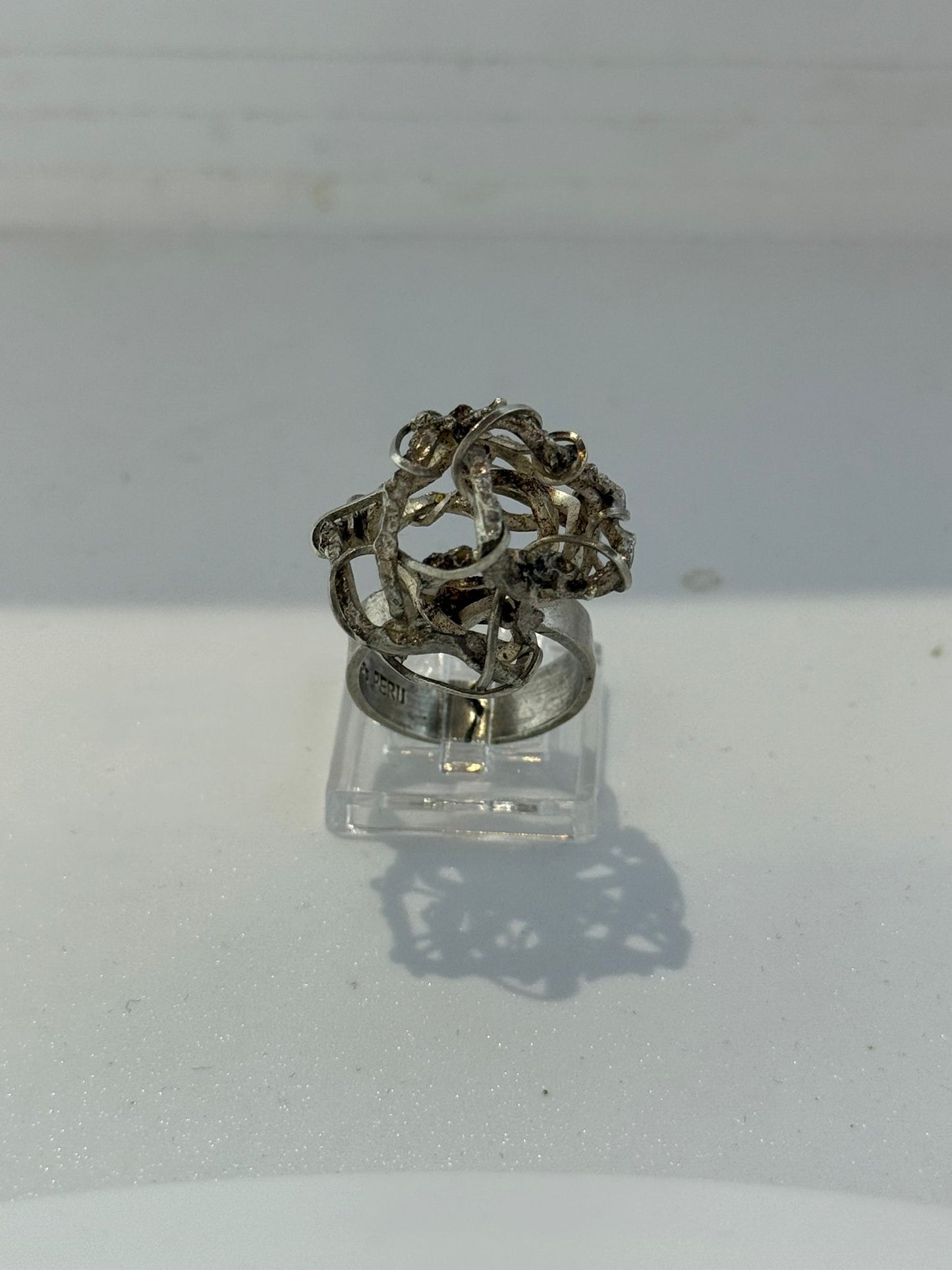 Anello Artigianale Originale dal Perù Argento 925 – Regolabile | Pezzo Unico