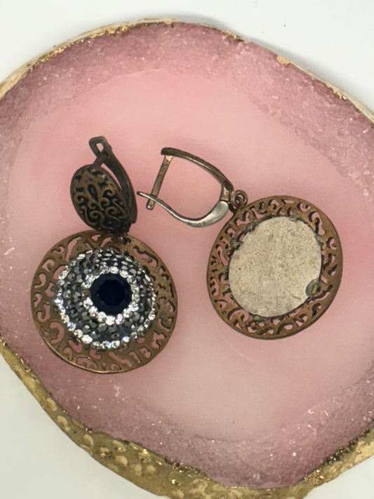 Orecchini in argento 925 zaffiro blu