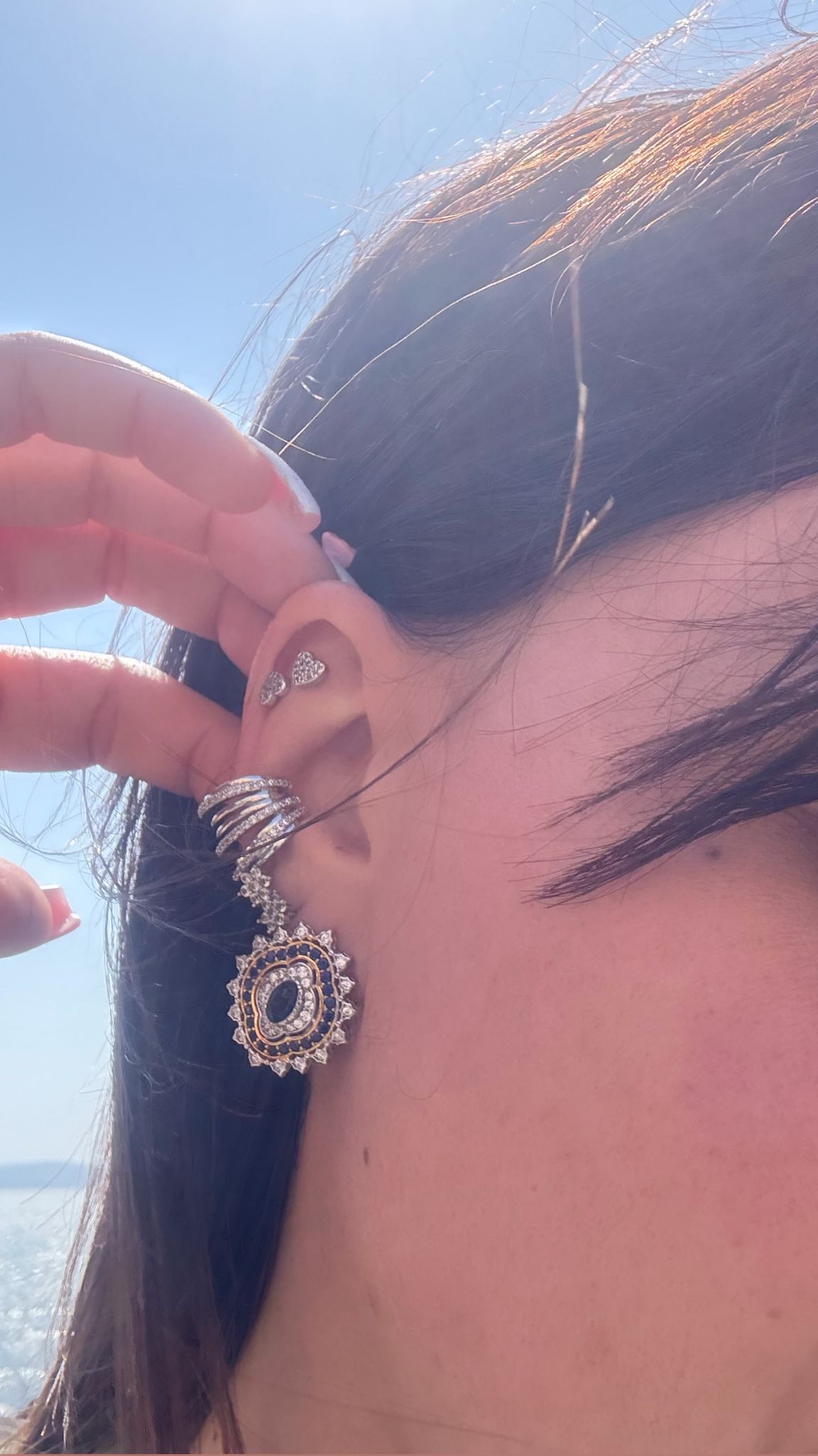 Orecchini in argento 925 zaffiro blu