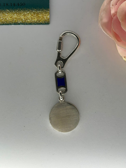 Portachiavi smaltato blu