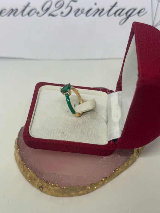 Anello in argento 925 cuore verde