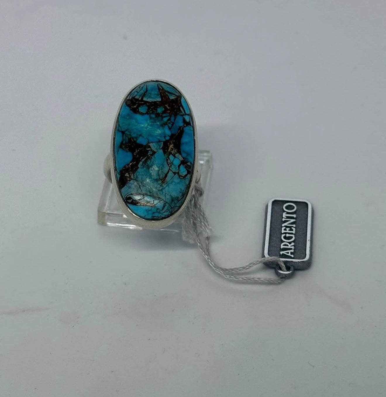 Anello in Argento 925 con Pietra Turchese Naturale – Pezzo Unico Artigianale