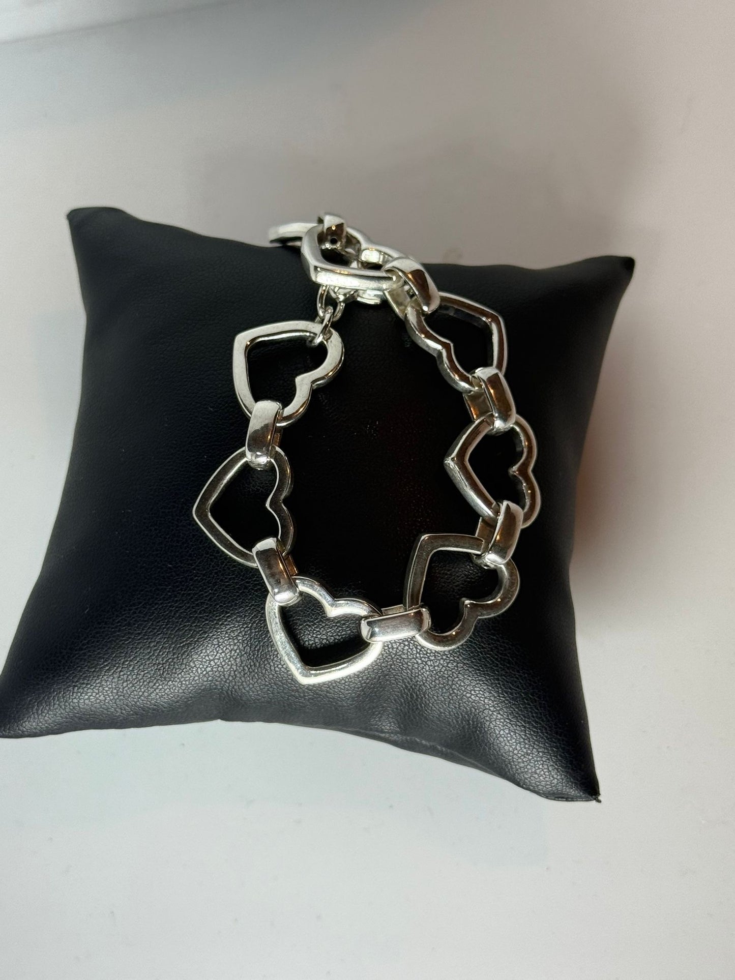 Bracciale in argento 925 cuori traforati