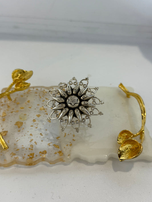 Anello fiore in argento 925