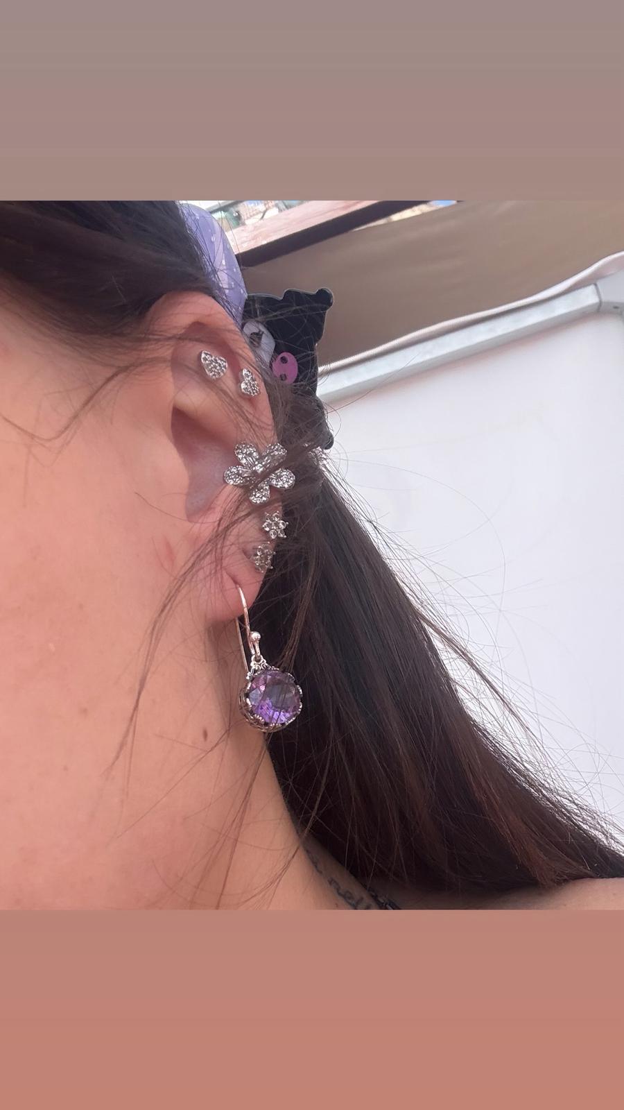 Orecchini in argento 925 ametista viola