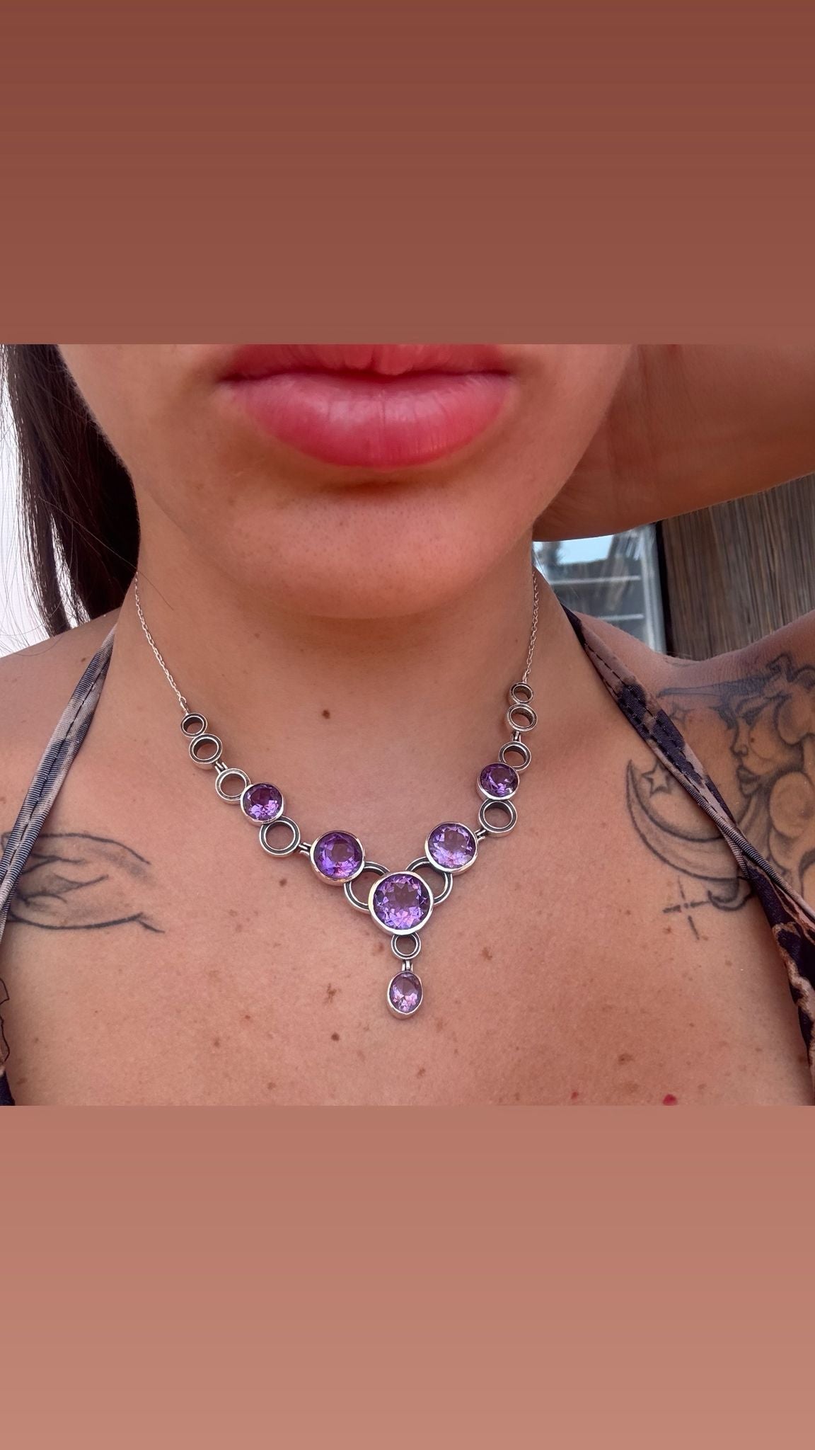Collana in argento 925 ametista viola