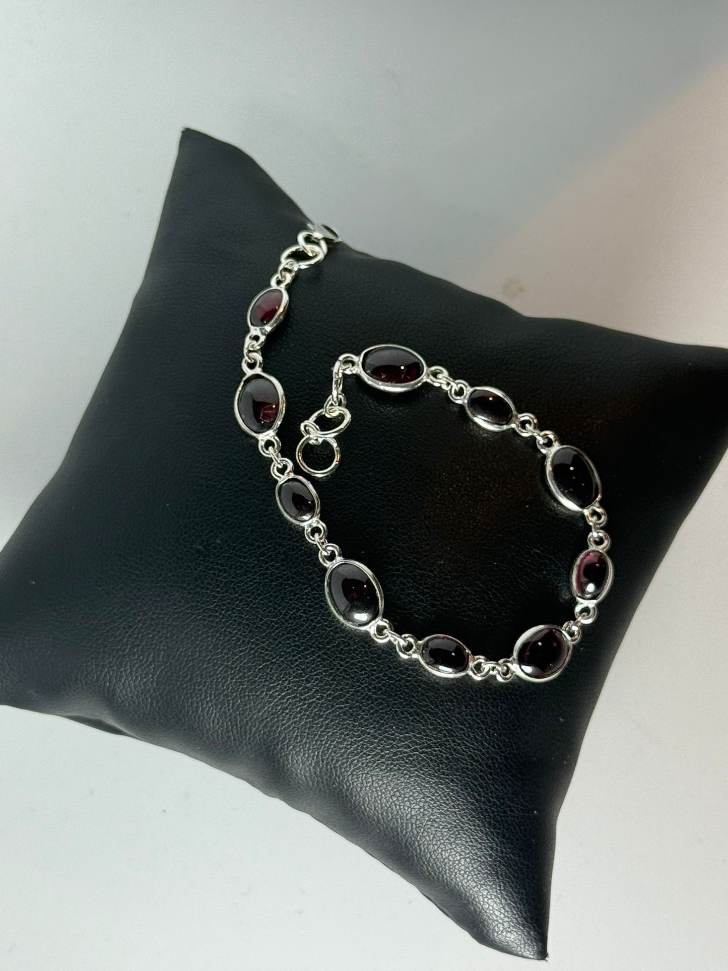Bracciale in argento 925 granato rosso