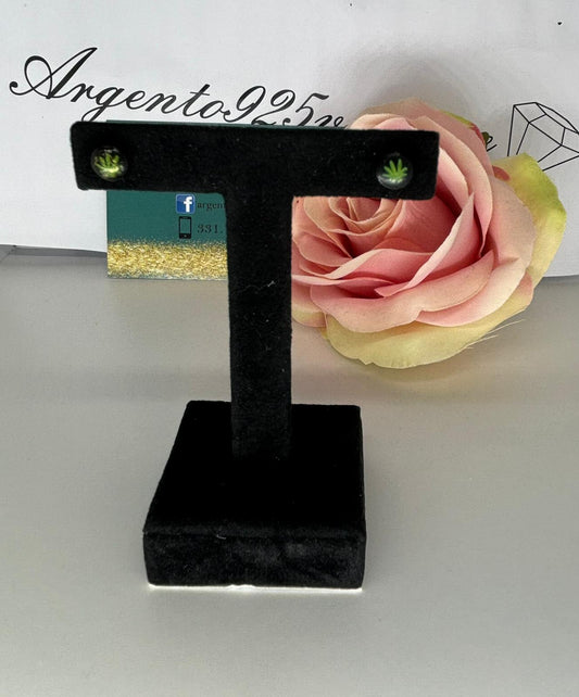 Orecchini foglia verde