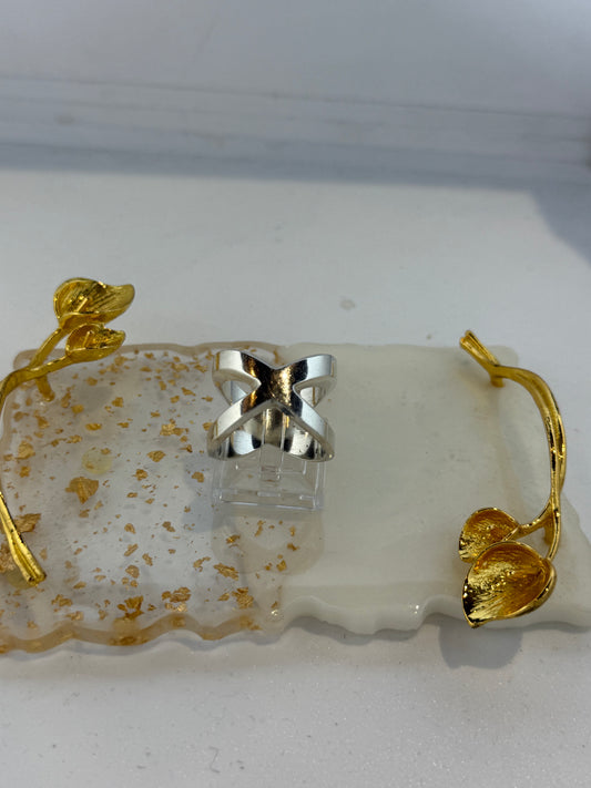 Anello incrociato in argento 925