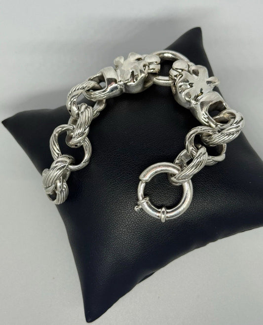 Bracciale pantere in argento 925