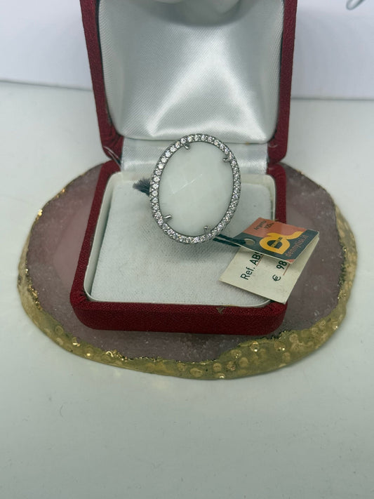Anello in argento 925 pietra bianca