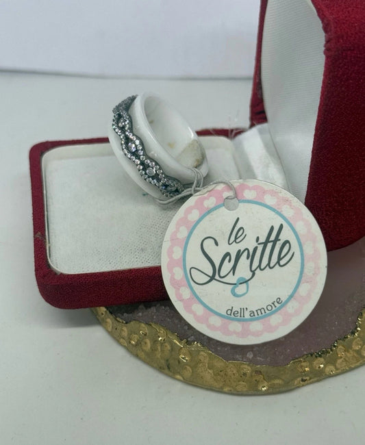 Anello ceramica in argento 925