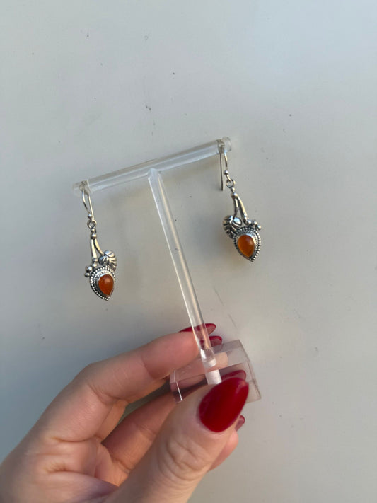 925 Silver Cornelian Earrings