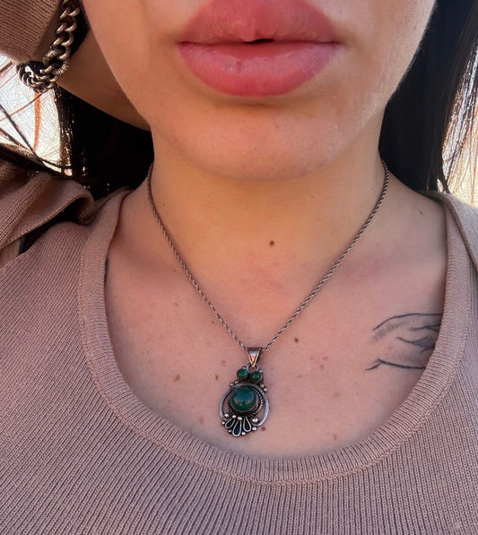 Collana in argento 925 giada verde