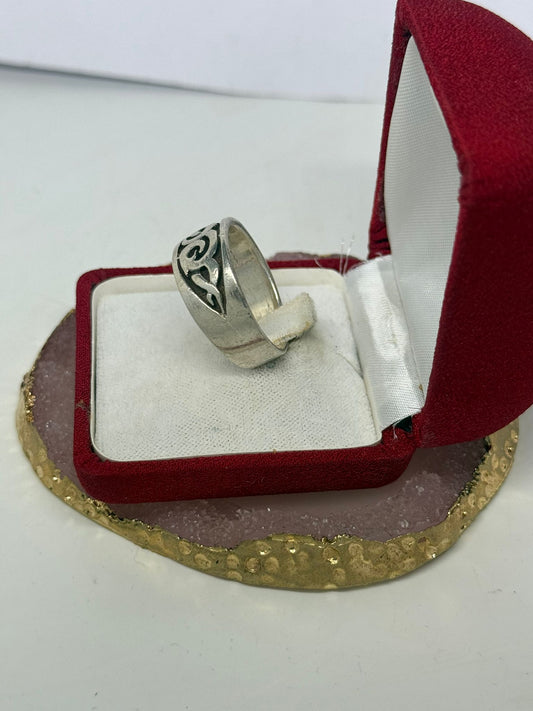 Anello fascia in argento 925 tribale