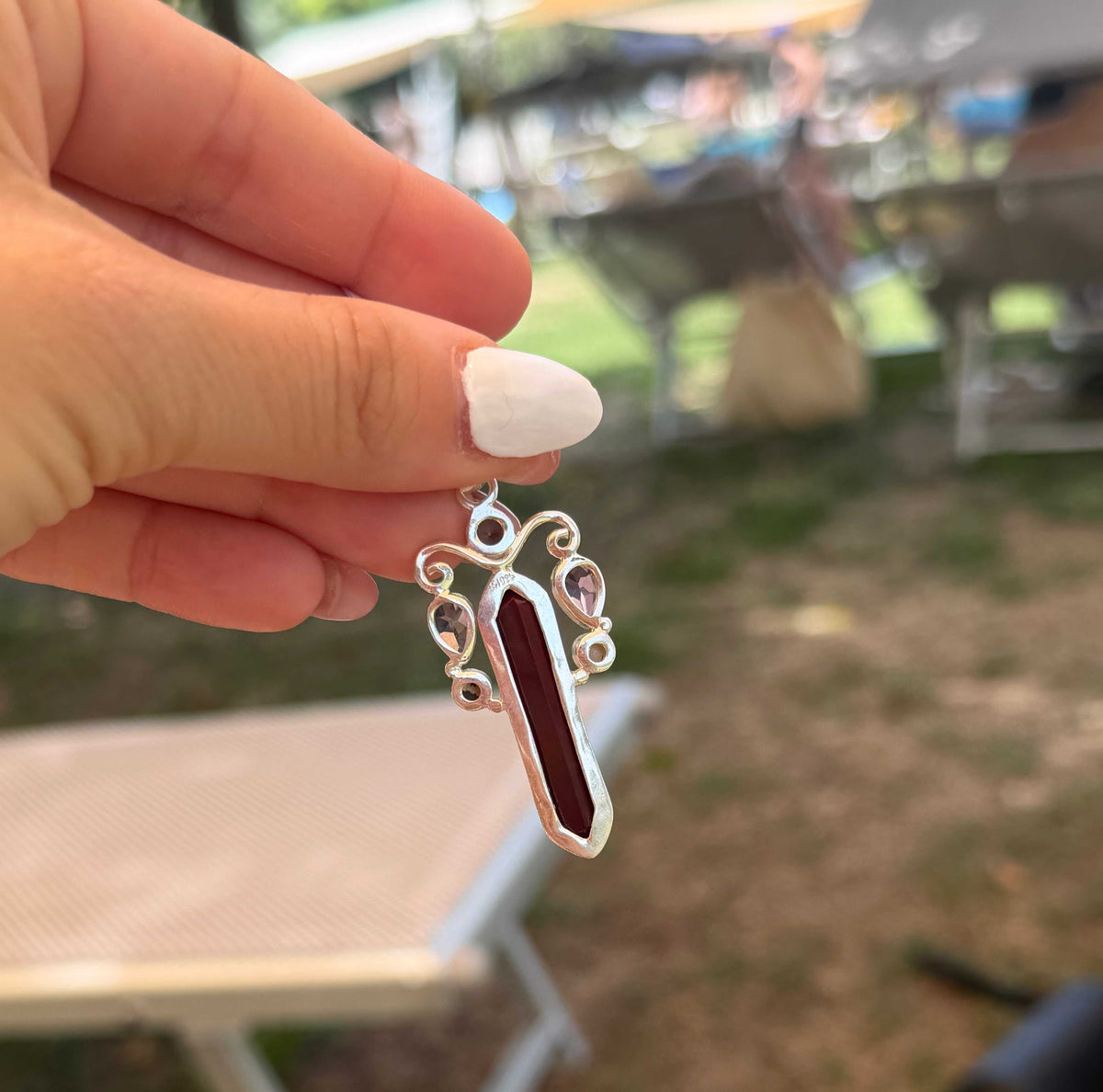 Collana in Argento 925 con Corniola, Perla Bianca, Ametista e Topazio Mistico – Pezzo Unico