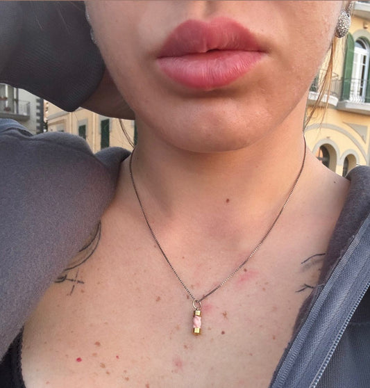 Collana in argento 925 corallo rosa