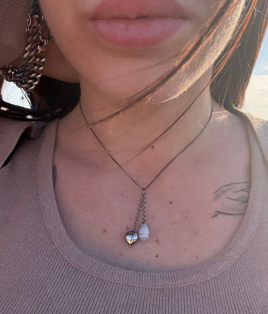 Collana in argento 925 cuore e pietra